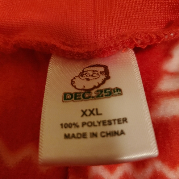 Merry Christmas ya filthy animal  lounge/sleep mens pants.Men's XXL. Red & white - Picture 3 of 6